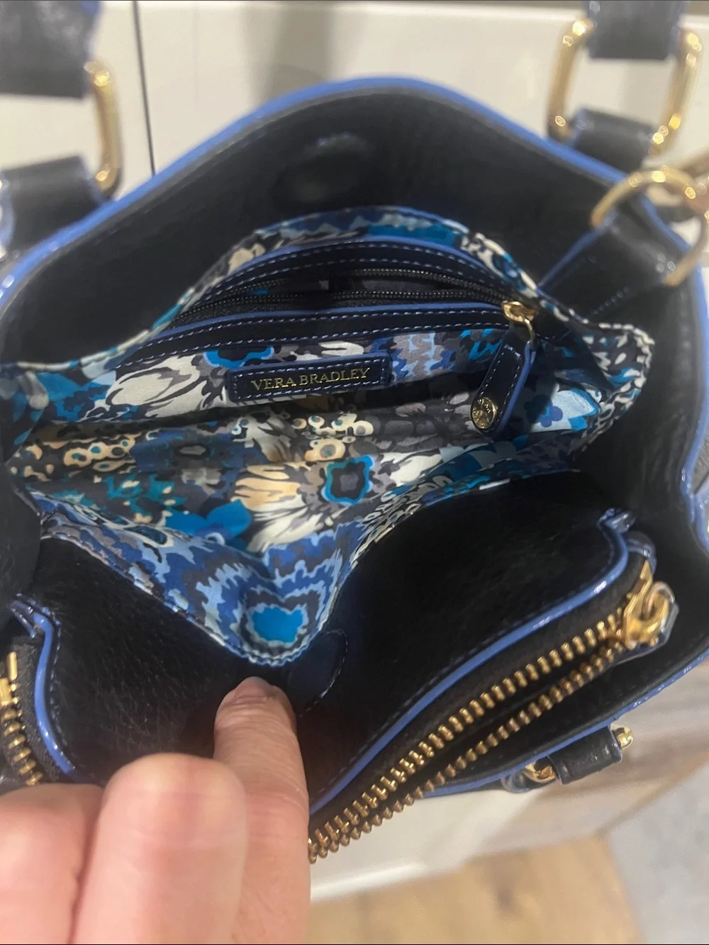 Vera Bradley Leather Emma Mini Crossbody In Black